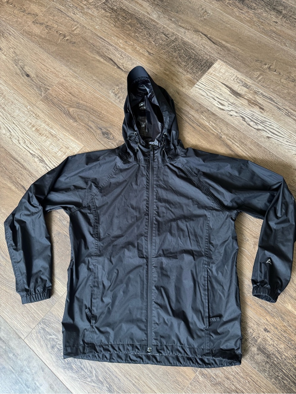 Alpine Design Black Hooded Raincoat Jacket